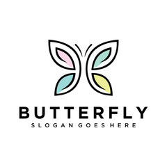 Rainbow Butterfly Logo Design