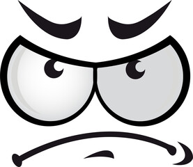 Emoji with annoyed expression isolated emoticon - obrazy, fototapety, plakaty