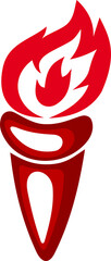 Burning flame or torch isolated symbol