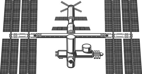 Space station galaxy spacecraft spaceship isolated