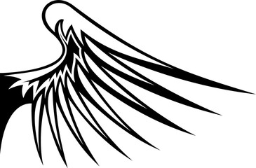 Wing of eagle or falcon, heraldry symbol
