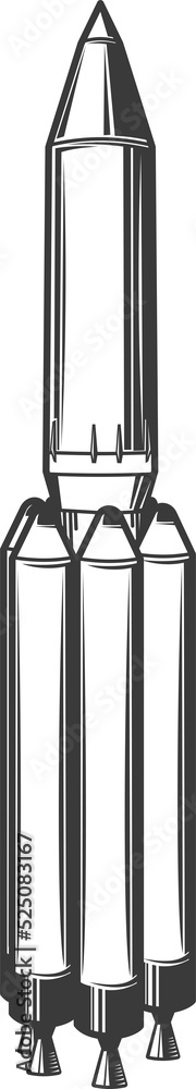 Poster rocket spaceship or space ship shuttle launch icon