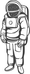 Astronaut or cosmonaut discovering space isolated