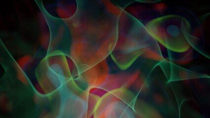 Obraz premium Nebula like shapes on black, 3D rendering, abstract background