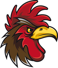 Bird with cockscomb isolated black rooster