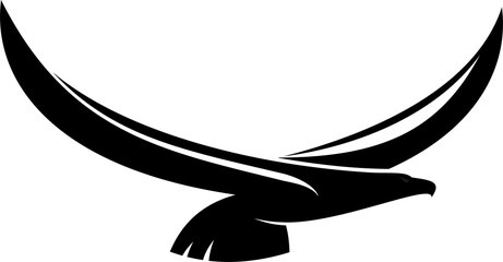 Eagle in flight isolated falconry symbol