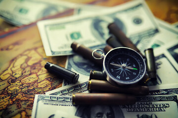 Magnetic compass. The concept of finding successful solutions problems.