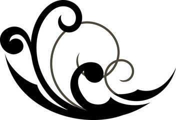 Flourish embellishment vector floral element