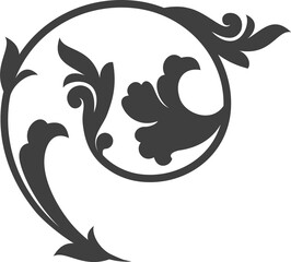 Outline floral element isolated tattoo design