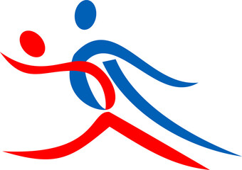 Gymnastics club abstract logo, gymnast with tape