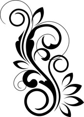 Fototapeta premium Flourish embellishment vector floral element