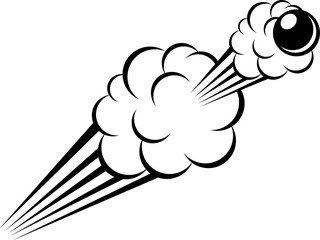 Bang symbol, isolated burst of bomb
