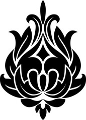 Floral mandala or tattoo, French crest