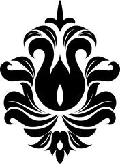 Floral mandala or tattoo, French crest