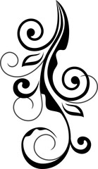 Flourish embellishment vector floral element