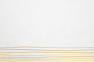 Classy, elegant and happy Japanese style background. White Japanese washi paper textured background with golden pattern.