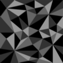 square graphic background of black and gray triangles