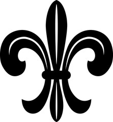 French lily flower isolated black silhouette