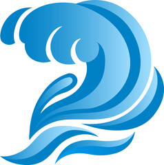 Navy blue ocean wave vector illustration