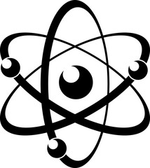 Atomic energy symbol black vector icon - obrazy, fototapety, plakaty