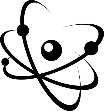 recommend clip art: Atomic energy symbol black vector icon