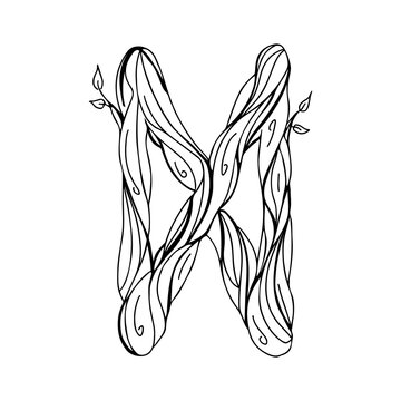 Rune Dagaz, Daeg. Wooden doodle style. A magical amulet of transformation, awakening, enlightenment. Elder Futhark. The alphabet is Nordic and northern. Viking letters. Magic tattoo.