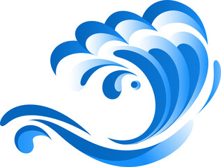 Sea, ocean wave flat vector illustration