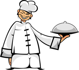 Chinese chef hand drawn vector illustration