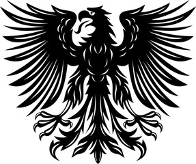 Fototapeta premium Heraldic eagle hand drawn vector illustration