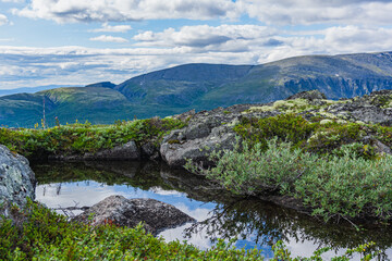 Mountains Apatite. Ski resort- Arctic region of Russia is a popular hiking trail