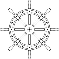 Steering wheel isolated control shipwheel