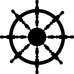 Boat rudder isolated steering wheel © Vector Tradition