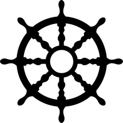 Boat rudder isolated steering wheel © Vector Tradition