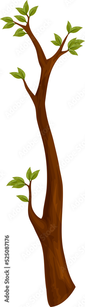 Aufkleber branch of tree with leaves isolated spring symbol