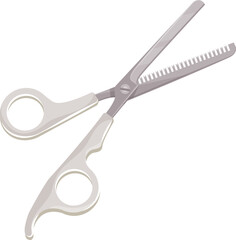 Pets care and cats grooming, fur scissors comb