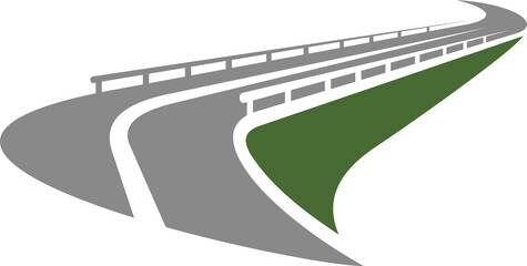 Motorway or speedway with bridge sign isolated © Vector Tradition