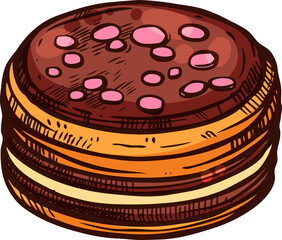 Macaroon sketch icon, bakery product