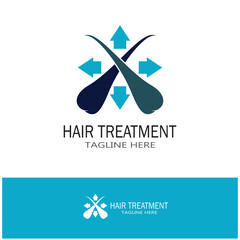Hair treatment logo hair transplantation logo vector image design illustration