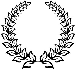 Wreath of olive branches isolated heraldic laurel