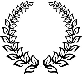 Wreath of olive branches isolated heraldic laurel