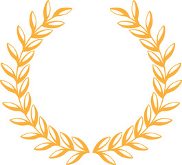 Fototapeta na wymiar Wreath of olive branches isolated heraldic laurel