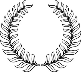 Wreath of olive branches isolated heraldic laurel