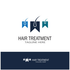 Hair treatment logo hair transplantation logo vector image design illustration