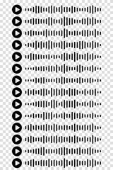 Audio wave icon sound song podcast set or voice message on transparent isolated background. Voice message. Vector illustration