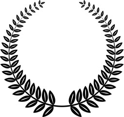 Victory symbol, isolated laurel wreath