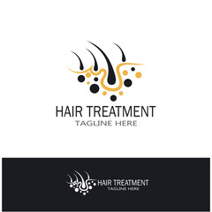 Obraz premium Hair treatment logo hair transplantation logo vector image design illustration