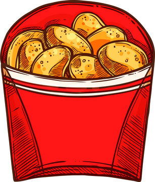 Pack of chicken nuggets isolated crispy snack