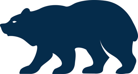 Wild animal isolated profile grizzly or polar bear