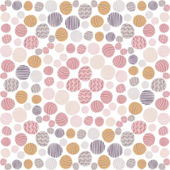 Muurstickers Doodle pebbles seamless pattern. Cute brick wall background. Hand drawn stone endless wallpaper. © smth.design