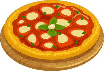 Pizza Napoletana isolated Italy street food snack